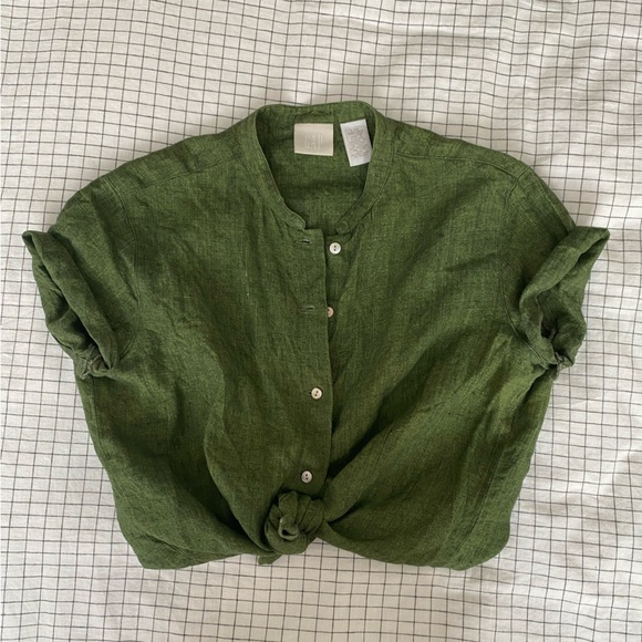 Vintage GAP Cropped linen button up - Picture 2 of 5